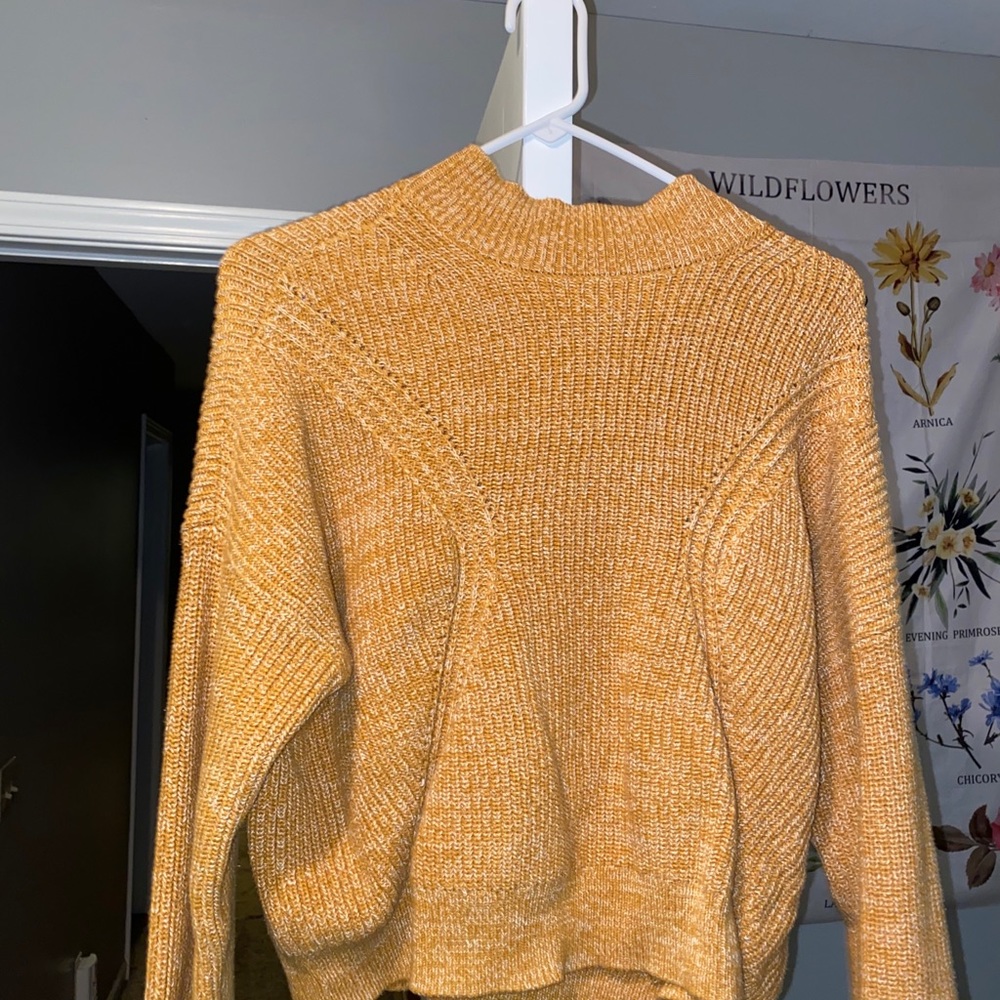 Yellow Knit Cable Sweater!!